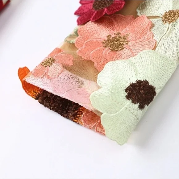 Vibrant Floral Embroidered Mini Dress - Picture 10 of 16